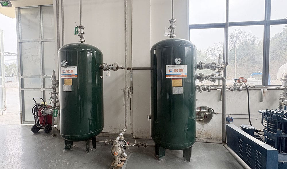 Exhaust gas purification system equipment installed in the organic bentonite and organoclay production facility.