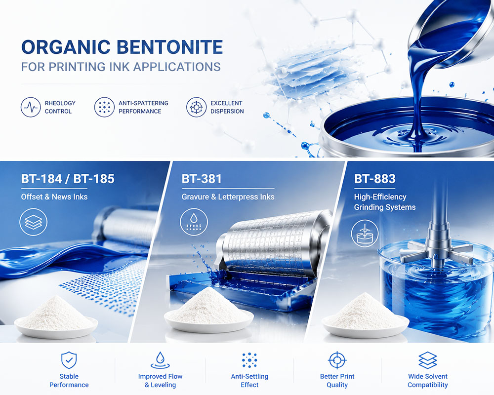 Organic Bentonite Rheology Additives for Printing Inks